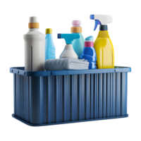 3D Rendering of a Cleaning Boxes in a Tray on Transparent Background png