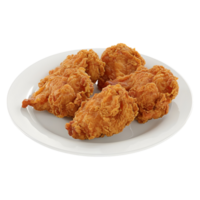 3D Rendering of a Chicken Leg Pieces Fried in a Plate on Transparent Background png