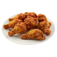 3D Rendering of a Chicken Leg Pieces Fried in a Plate on Transparent Background png