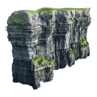 3d representación de un Roca acantilado en transparente antecedentes png