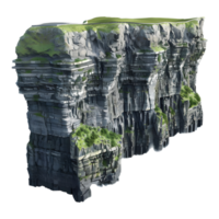 3d Renderização do uma pedra penhasco em transparente fundo png