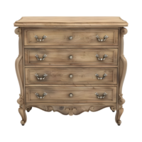 3D Rendering of a Wooden Drawer Table on Transparent Background png