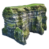 3D Rendering of a Stone Cliff on Transparent Background png