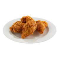 3D Rendering of a Chicken Leg Pieces Fried in a Plate on Transparent Background png