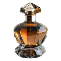 3d representación de un perfume botella en transparente antecedentes png