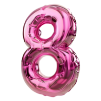 3D Rendering of a alphabet number 8 Letter on Transparent Background png