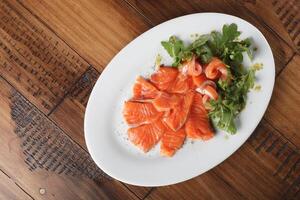 Smoked trout with greens photo