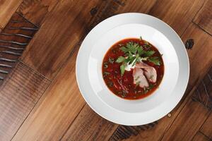 Borscht - russian and ukrainian traditional soup photo