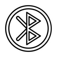 Bluetooth Line Icon Design vector