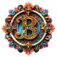 Boho Celestial Theme Alphabet Design png