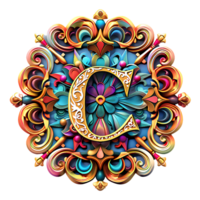 Boho Celestial Theme Alphabet Design png