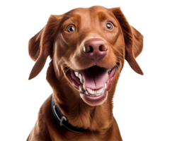 happy smiling dog on a transparent background For decorating projects about pets. png