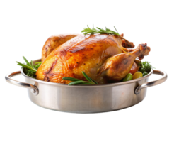 roast turkey in a pot with its aromas- png