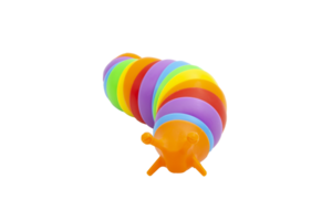 mehrfarbig Anti-Stress Plastik Schnecke. sensorisch Spielzeuge zum Kinder. flexibel mehrfarbig Spielzeug ohne Hintergrund. ein Spiel zum Entwicklung Phantasie und fein Motor- Fähigkeiten. png