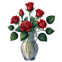 aguarela flores dentro vaso png