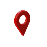 Location pin 3D transparent. 3D Location pin with red color. GPS location pin. png