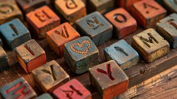 A set of alphabet clay stamps perfect for creating customized messages and names on clay items. photo