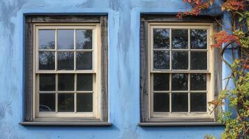 A comparison shot of two windows one with a standard single pane and one with a tripleglazed unit clearly shows the superior insulation capabilities and energy savings o photo