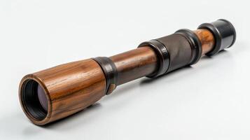 A monocular with a handcarved wooden grip and precision optics for stunning closeup views photo