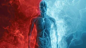 A visual comparison of flow before and after heat therapy showcasing a significant increase in circulation. photo