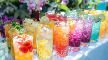 An image of a mocktail bar with colorful and creative nonalcoholic drinks on display encouraging participants to explore and enjoy new options photo