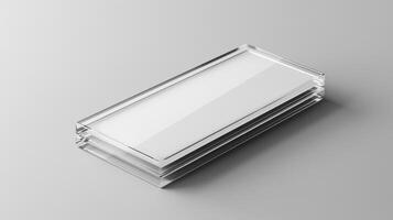 Blank mockup of a unique and quirky transparent acrylic wallet photo