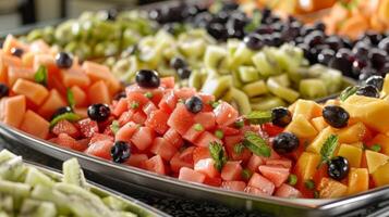 no tu promedio Fruta ensalada esta buffet ofertas un popurrí de único sabores y texturas foto