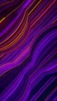 Vertical - trendy cyberpunk background with distorted glowing purple and gold neon light beams moving across the frame. Full HD, looping abstract motion background animation. video