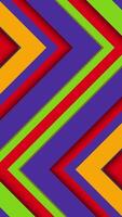 Vertical - trendy colorful zig zag pattern background with gently moving diagonal stripes in vibrant rainbow colors. video