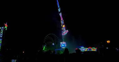 Mechanical ride at an amusement park in Madrid video