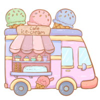 illustration of ice cream car png