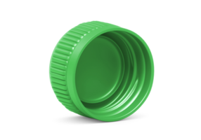Green plastic bottle caps, transparent background png