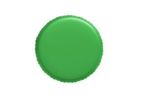 Green plastic bottle caps, transparent background png