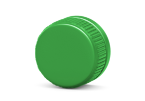 Green plastic bottle caps, transparent background png