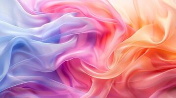 Multi color pastel silk satin fabric abstract background generated by AI. photo