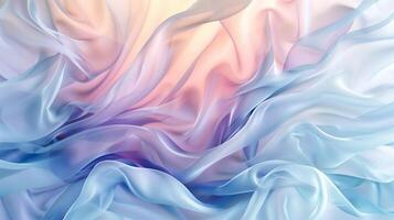 Multi color pastel silk satin fabric abstract background generated by AI. photo