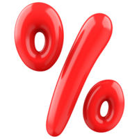 Percent Red 3D Rendering png
