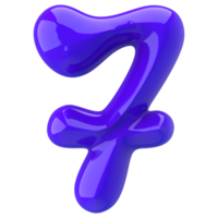 7 Nummer 3d Rendern png