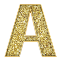 A Font Gold 3D Render png