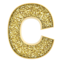 C Font Gold 3D Render png