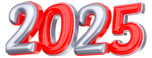 contento nuovo anno numero 2025 3d png