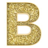 B font oro 3d rendere png