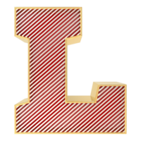 Font L 3D Render png