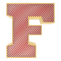 Font F 3D Render png