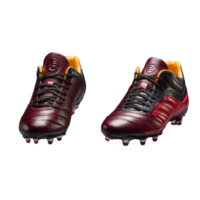 Modern Dark Red Futuristic Football Boot Pair isolated on transparent background png