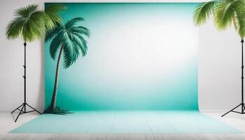 Aesthetic product backdrop, palm leaves photo