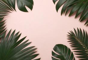 Aesthetic product backdrop, palm leaves photo