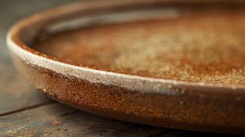 An unembellished stoneware platter with a soft speckled glaze and clean edges. photo