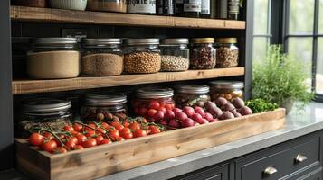 Create a oneofakind kitchen pantry with custom builtin shelving perfect for maximizing storage and keeping your ingredients easily accessible photo