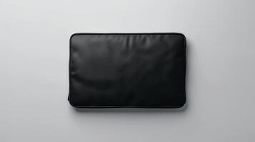 Blank mockup of a padded and cushioned laptop sleeve providing extra protection for your device. photo